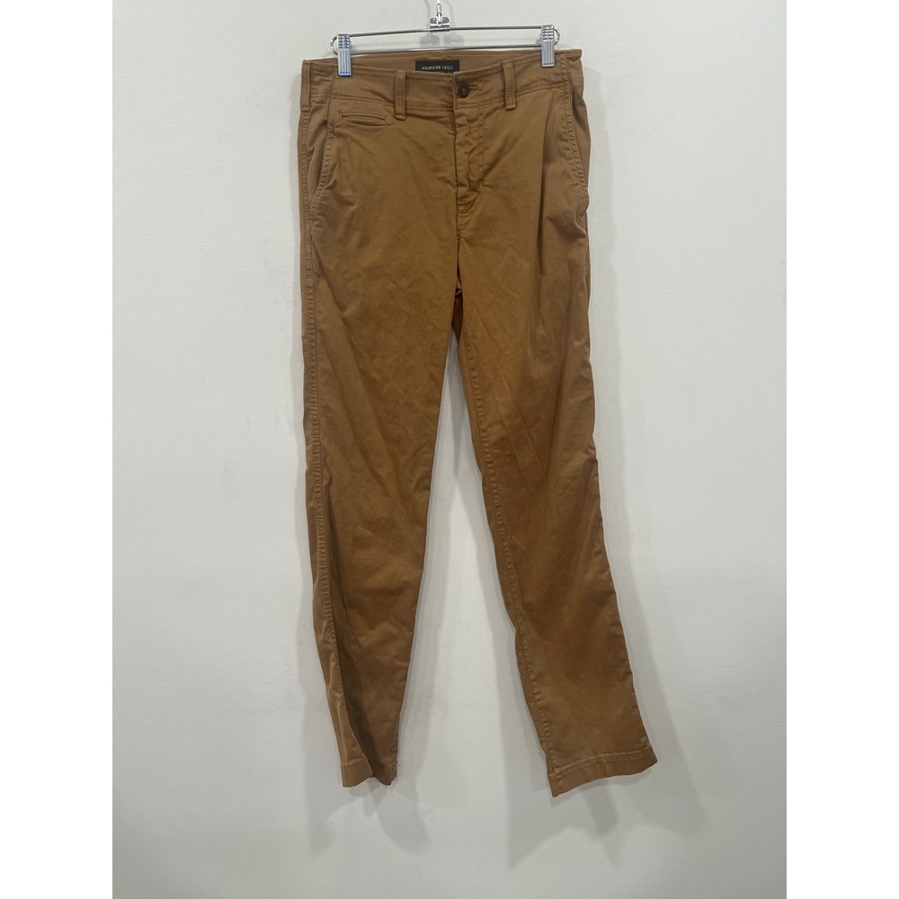 American Eagle Pants Mens Brown Extreme Flex Original Straight Chino Size 28x34